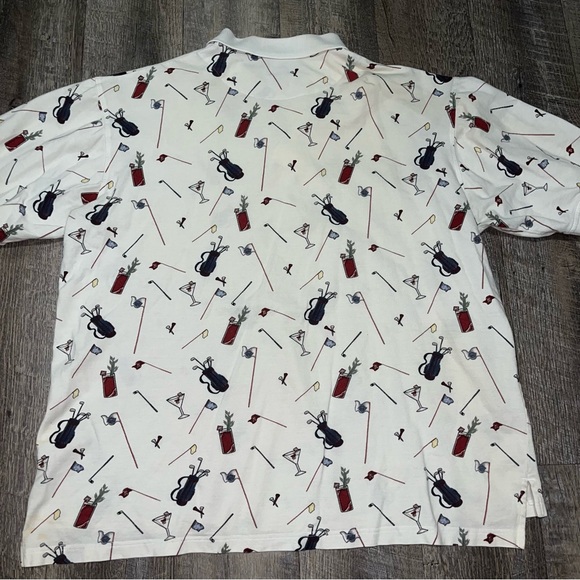Vintage Tabasco Hot Sauce‎ Polo Shirt Men's XL All Over Print Golf Chili Peppers - Picture 5 of 5